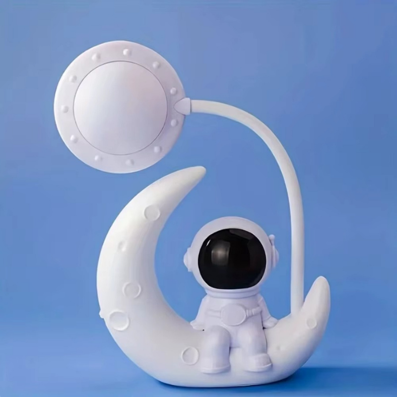 Lampe de Chevet Veilleuse Astronaute Lune LED – Design Créatif USB, Lumière Douce et Atmosphère Cosy pour Enfant