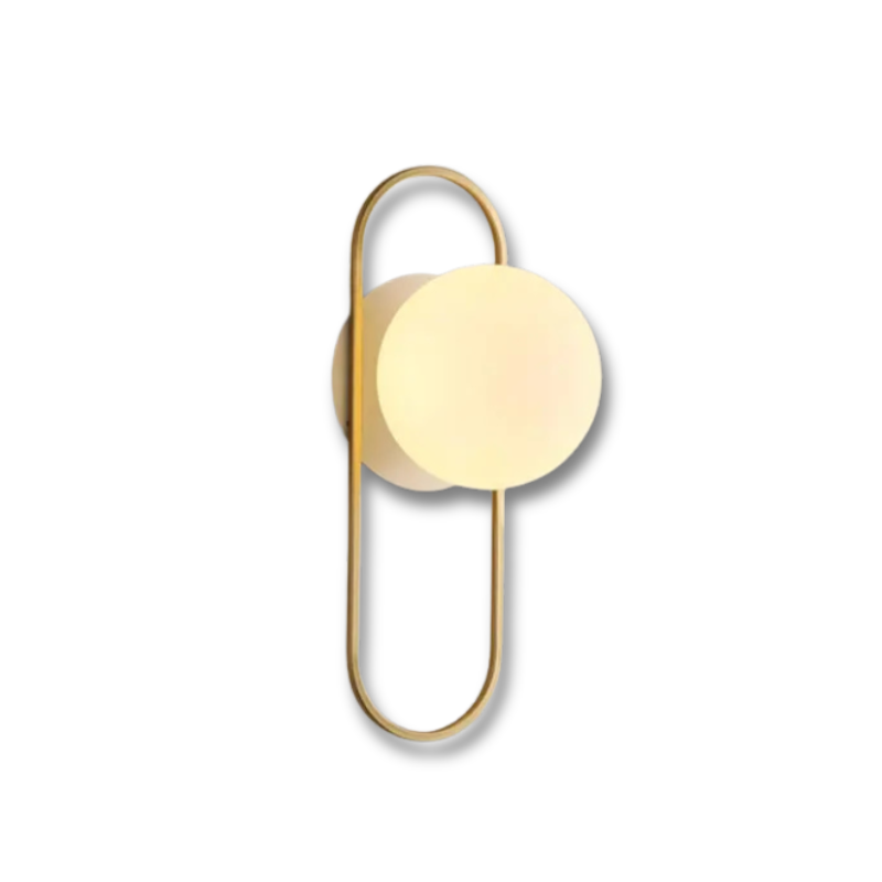 Lampe de Chevet Murale LED Moderne – Globe en Verre Givré, Finition Noir & Or, Lumière Douce et Élégante Applique Murale Ovale