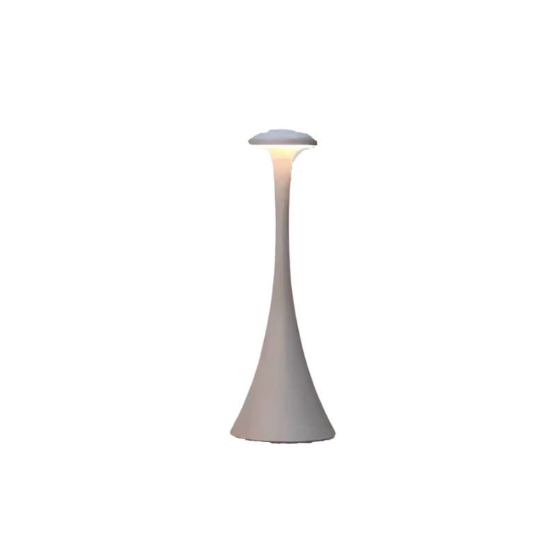 Lampe de Chevet LED Tactile Rechargeable – Design Champignon en Aluminium, Dimmable 3 Tons pour Ambiance Industrielle
