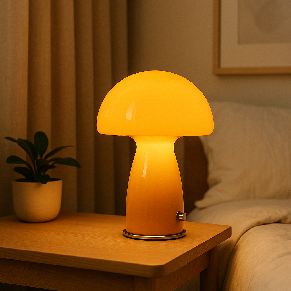 Lampe de Chevet LED Champignon – Design Moderne Tricolore USB, Lumière Apaisante et Ambiance Cosy