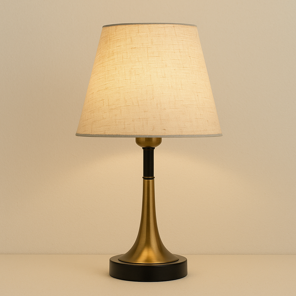 Lampe de Chevet Rétro LED avec Abat-jour en Lin – Lumière Chaude, Dimmable et Élégante pour Ambiance Cosy