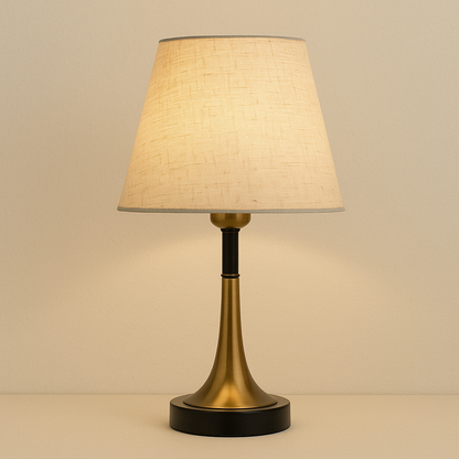 Lampe de Chevet Rétro LED avec Abat-jour en Lin – Lumière Chaude, Dimmable et Élégante pour Ambiance Cosy