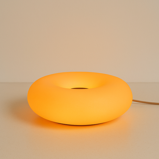 Lampe de Chevet Design Bauhaus — LED Tactile Donut RGB 16 Couleurs, USB & Dimmable pour Ambiance Moderne