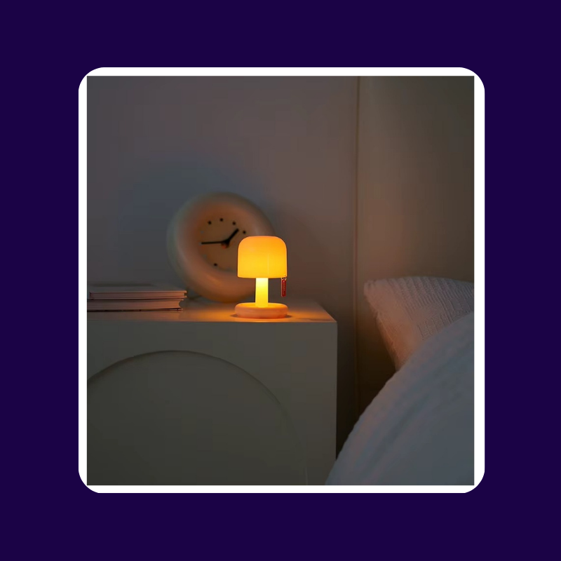 Lampe de Chevet Mini Champignon Rechargeable - LED Tactile USB, Design Moderne & Ambiance Douce