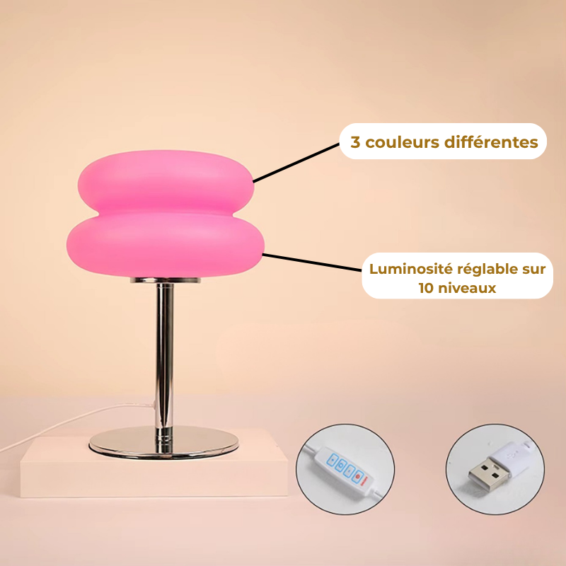 Lampe de Chevet Bauhaus Moderne LED - Design Champignon Nordique, 3 Niveaux de Luminosité