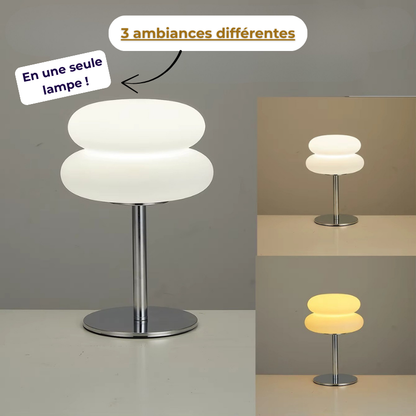 Lampe de Chevet Bauhaus Moderne LED - Design Champignon Nordique, 3 Niveaux de Luminosité