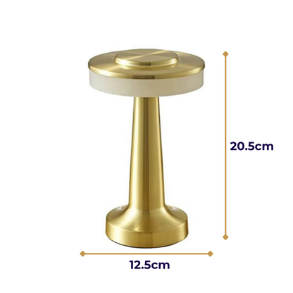 Lampe de Chevet LED Rétro Métal – Tactile, Rechargeable USB, Dimmable 3 Couleurs pour Ambiance Cosy et Élégante