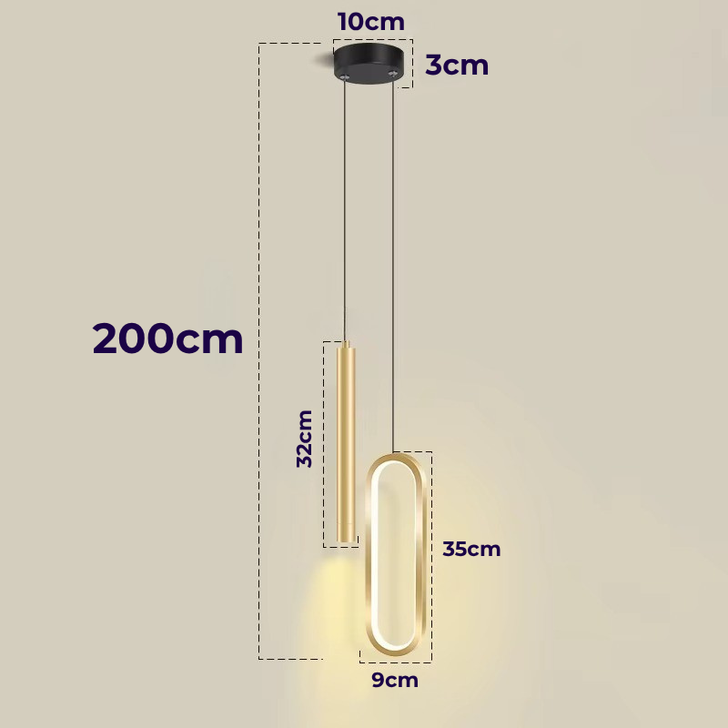 Lampe de Chevet LED Suspendue – Design Nordique Moderne en Métal, 3 Intensités Lumineuse pour Ambiance Premium