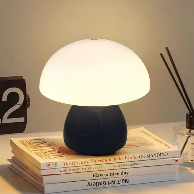Lampe de Chevet Champignon LED Rechargeable - Tactile, Design Nordique & Lumière Douce Apaisante