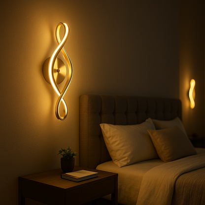Lampe de Chevet Murale LED Nordique – Design Acrylique Torsadé, 3 Tons de Lumière pour Ambiance Élégante Moderne