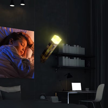 Lampe de Chevet Torche LED Rechargeable Enfant - Design Pixel Fun, USB & Couleurs Changeantes pour Déco Ludique