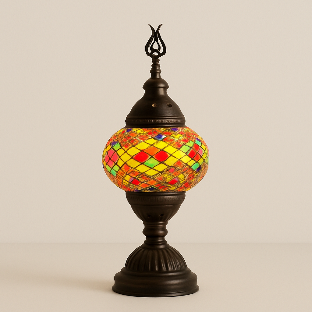 Lampe de Chevet Turque Mosaïque — Verre Coloré Fait Main & Ambiance Orientale Chaleureuse