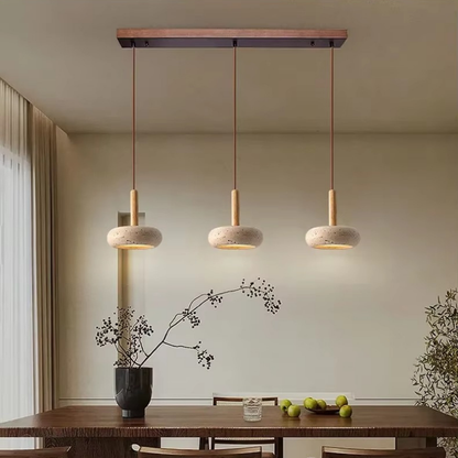 Lampe de Chevet Suspendu Style Wabi-Sabi en Pierre Naturelle – Design Naturel Élégant, Lumière Douce et Moderne