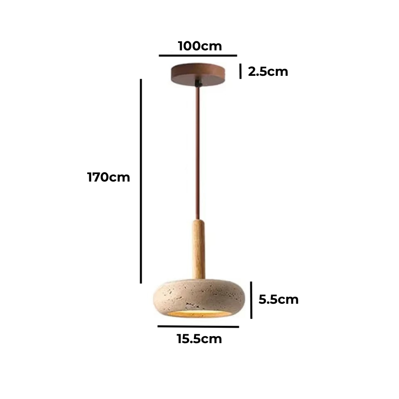 Lampe de Chevet Suspendu Style Wabi-Sabi en Pierre Naturelle – Design Naturel Élégant, Lumière Douce et Moderne