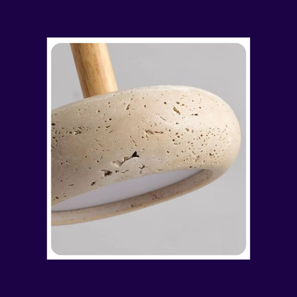 Lampe de Chevet Suspendu Style Wabi-Sabi en Pierre Naturelle – Design Naturel Élégant, Lumière Douce et Moderne