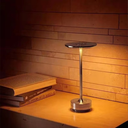 Lampe de Chevet LED Tactile Rechargeable – Design Rétro Industrielle Élégant en Aluminium, Dimmable pour Ambiance Chaleureuse