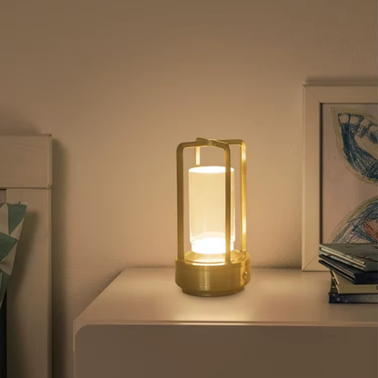 Lampe de Chevet Tactile LED – Design Cylindrique Industrielle Noir/Or/Argent, USB Rechargeable et Lumière D’ambiance Ajustable