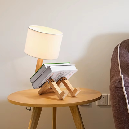 Lampe de Chevet Robot Bois Flexible – Design Articulé Original, Ambiance Apaisante et Élégante