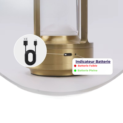 Lampe de Chevet Tactile LED – Design Cylindrique Industrielle Noir/Or/Argent, USB Rechargeable et Lumière D’ambiance Ajustable