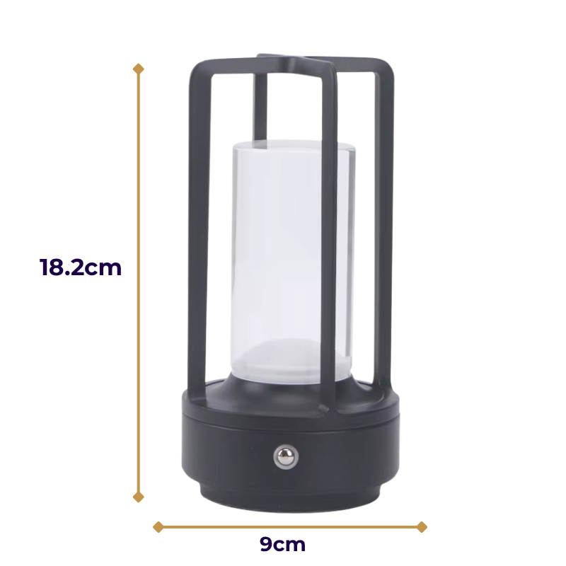 Lampe de Chevet Tactile LED – Design Cylindrique Industrielle Noir/Or/Argent, USB Rechargeable et Lumière D’ambiance Ajustable