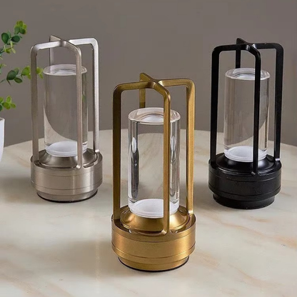 Lampe de Chevet Tactile LED – Design Cylindrique Industrielle Noir/Or/Argent, USB Rechargeable et Lumière D’ambiance Ajustable