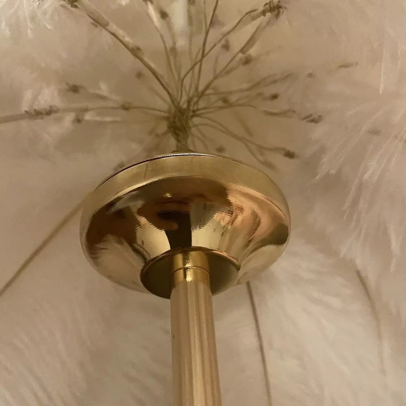 Lampe de Chevet Plumes LED Rechargeable – USB Tactile, Design Luxe en Dorée, Ambiance Romantique Élégante