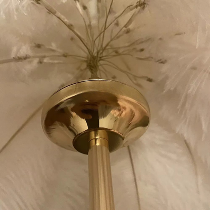 Lampe de Chevet Plumes LED Rechargeable – USB Tactile, Design Luxe en Dorée, Ambiance Romantique Élégante