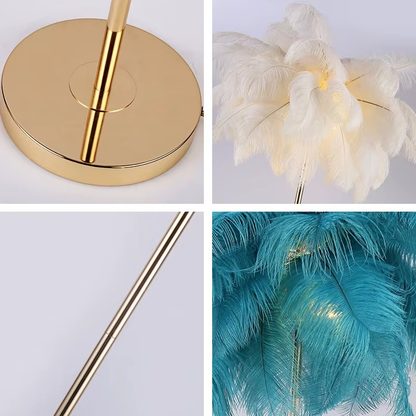 Lampe de Chevet Plumes LED Rechargeable – USB Tactile, Design Luxe en Dorée, Ambiance Romantique Élégante