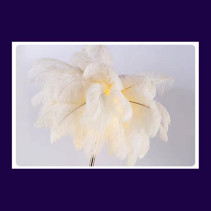 Lampe de Chevet Plumes LED Rechargeable – USB Tactile, Design Luxe en Dorée, Ambiance Romantique Élégante