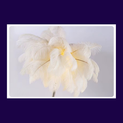 Lampe de Chevet Plumes LED Rechargeable – USB Tactile, Design Luxe en Dorée, Ambiance Romantique Élégante