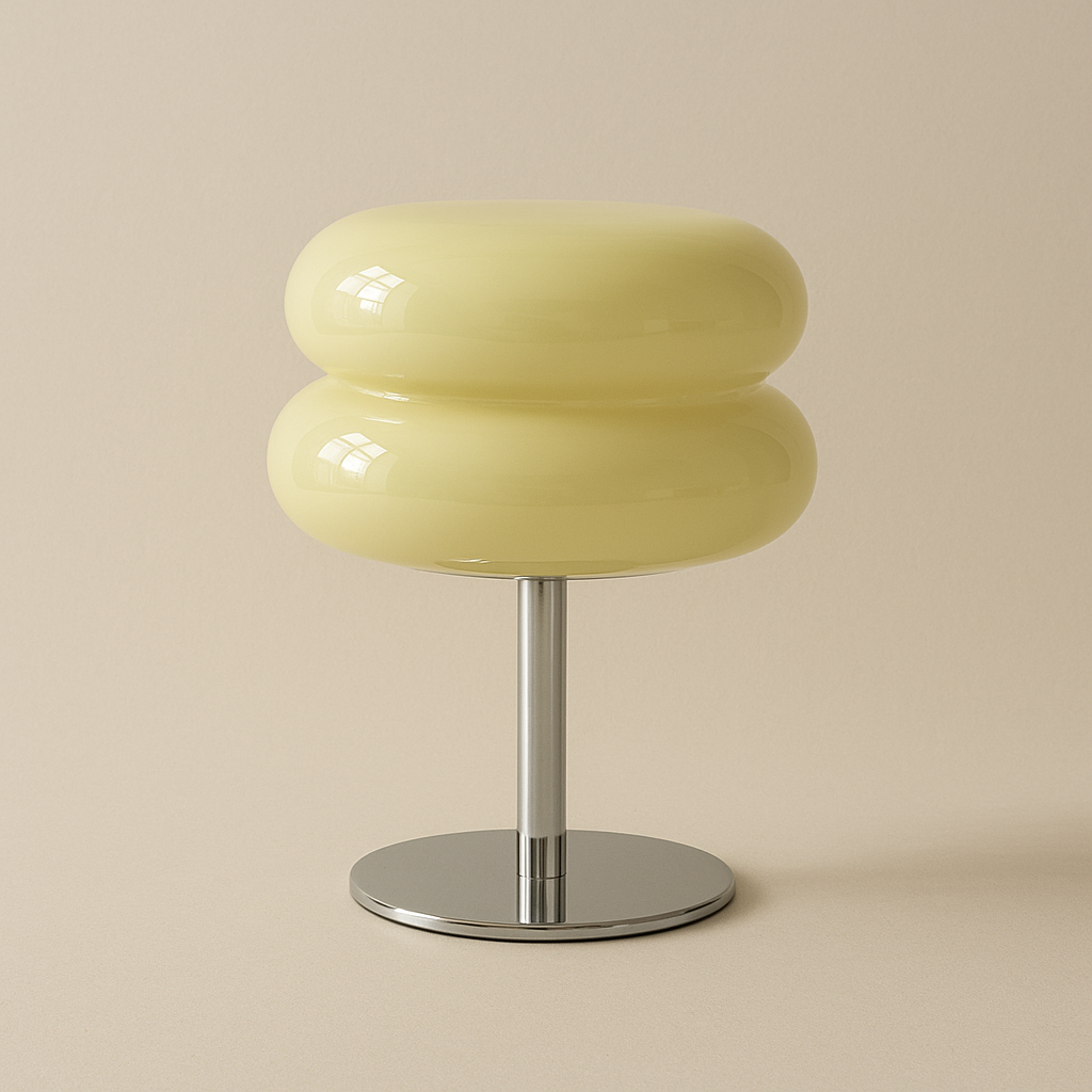 Lampe de Chevet Macaron en Verre — Design Moderne Tricolore, Éclairage LED Doux & Ambiance Élégante