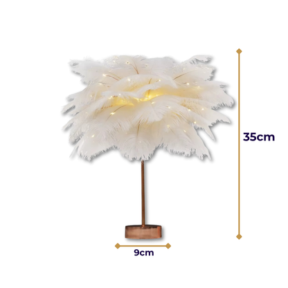 Lampe de Chevet à Plumes Rechargeable – LED Tactile USB, Design Romantique et Ambiance Douce pour Chambre ou Mariage