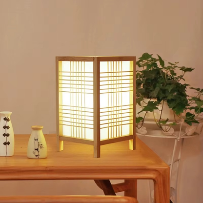 Lampe de Chevet Bambou – Tissage Japonais Minimaliste, Lumière LED Apaisante pour Ambiance Zen et Déco Élégante
