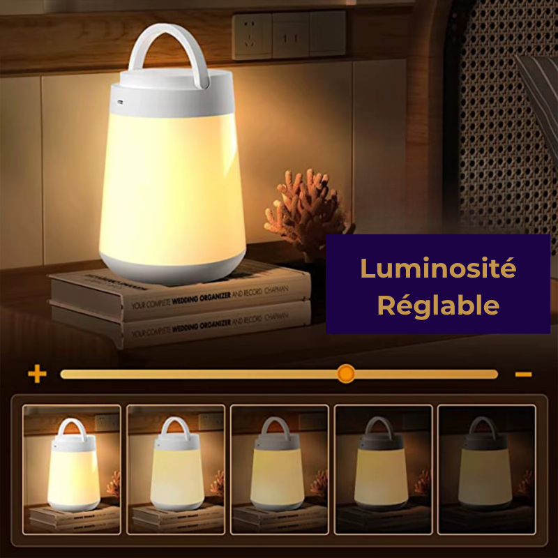 Lampe de Chevet LED Tactile Lanterne – Style Camping, Recharge USB-C, 8h D'Autonomie et Lumière Apaisante