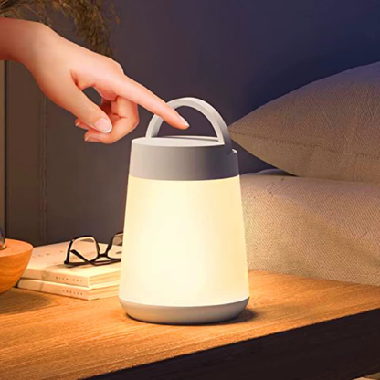 Lampe de Chevet LED Tactile Lanterne – Style Camping, Recharge USB-C, 8h D'Autonomie et Lumière Apaisante
