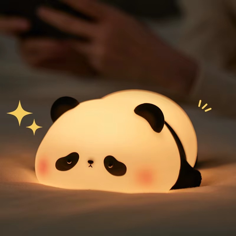 Lampe de Chevet Veilleuse Panda Tactile – LED Rechargeable USB avec Minuterie, Lumière Douce et Apaisante Enfant Kawaii