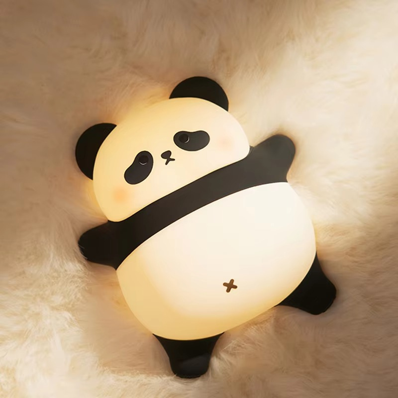 Lampe de Chevet Veilleuse Panda Tactile – LED Rechargeable USB avec Minuterie, Lumière Douce et Apaisante Enfant Kawaii