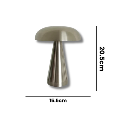 Lampe de Chevet Champignon Rétro Industrielle - LED Tactile Rechargeable, Métal Doré Élégant & Lumière Réglable