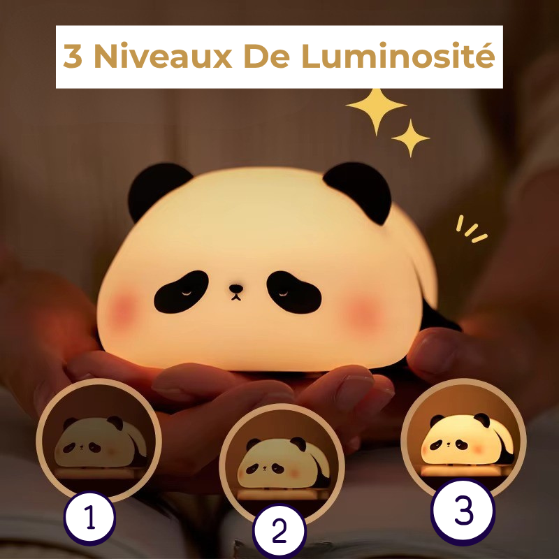 Lampe de Chevet Veilleuse Panda Tactile – LED Rechargeable USB avec Minuterie, Lumière Douce et Apaisante Enfant Kawaii