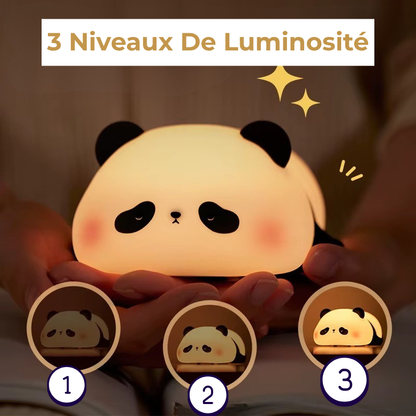 Lampe de Chevet Veilleuse Panda Tactile – LED Rechargeable USB avec Minuterie, Lumière Douce et Apaisante Enfant Kawaii