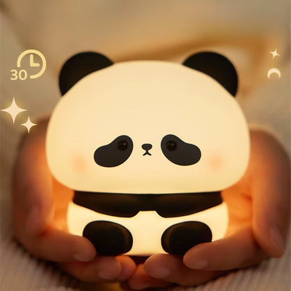 Lampe de Chevet Veilleuse Panda Tactile – LED Rechargeable USB avec Minuterie, Lumière Douce et Apaisante Enfant Kawaii