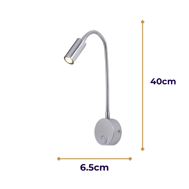 Lampe de Chevet Murale LED Flexible 360° – Col de Cygne Orientable, Parfaite pour Lecture