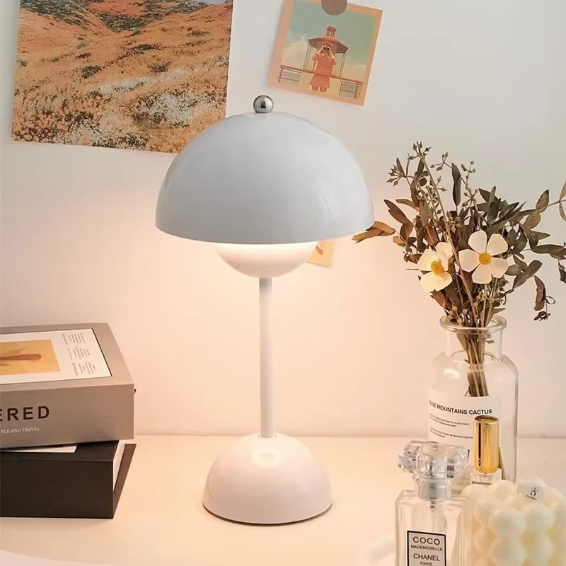 Lampe de Chevet Vintage Champignon LED Rechargeable USB – Design Moderne Tactile, 3 Niveaux de Lumière, Ambiance Cosy