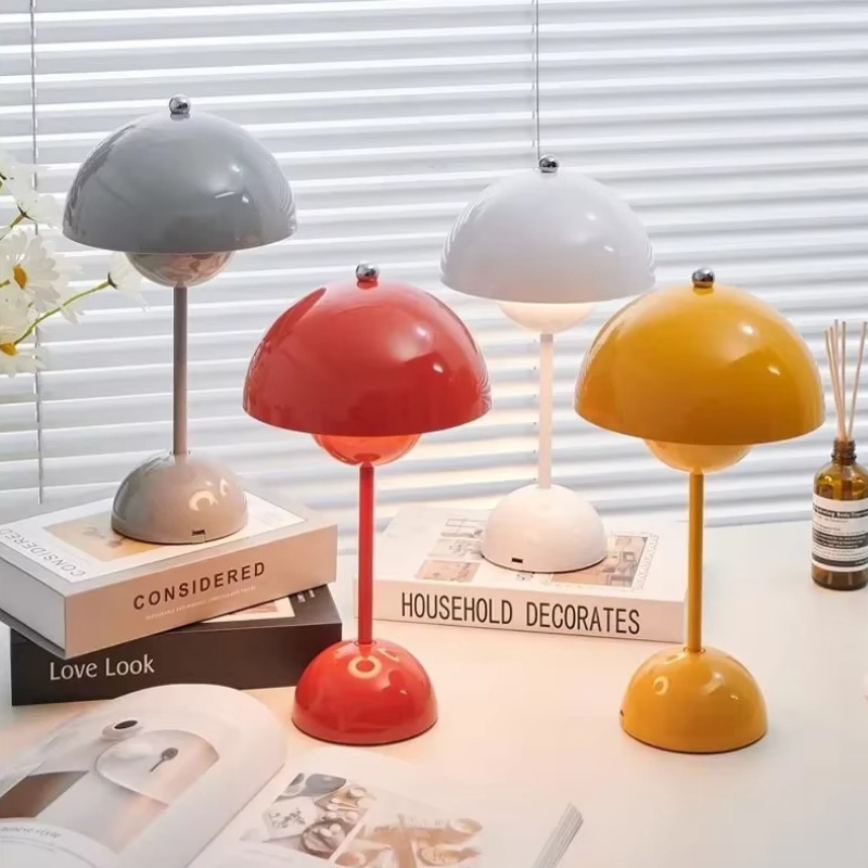 Lampe de Chevet Vintage Champignon LED Rechargeable USB – Design Moderne Tactile, 3 Niveaux de Lumière, Ambiance Cosy