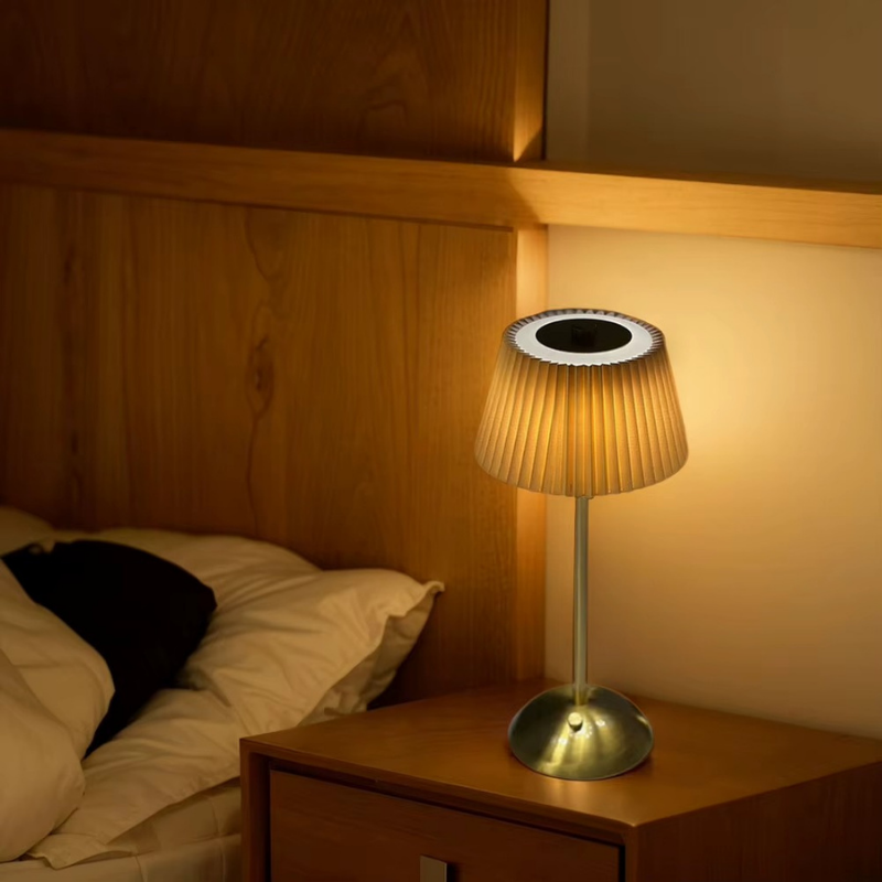 Lampe de Chevet Plissée Rechargeable USB C – Design Élégant, Sans Fil pour Ambiance Douce et Cosy