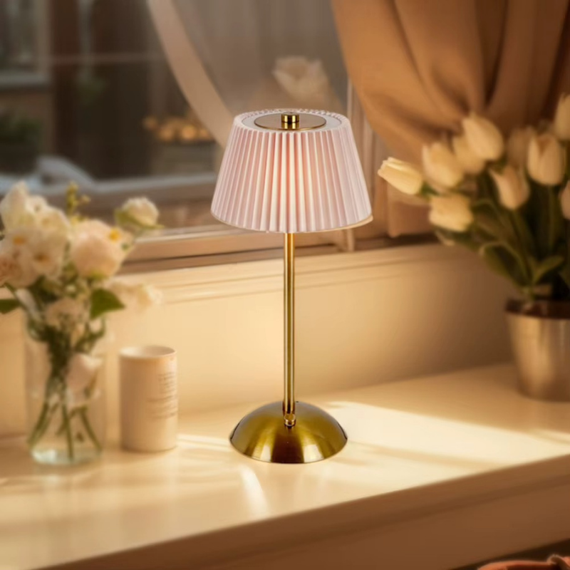 Lampe de Chevet Plissée Rechargeable USB C – Design Élégant, Sans Fil pour Ambiance Douce et Cosy
