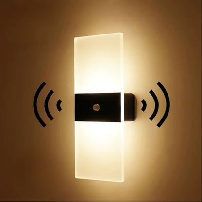 Lampe de Chevet Murale LED – Tactile ou Capteur de Mouvement, Design Moderne Acrylique, Lumière Apaisante