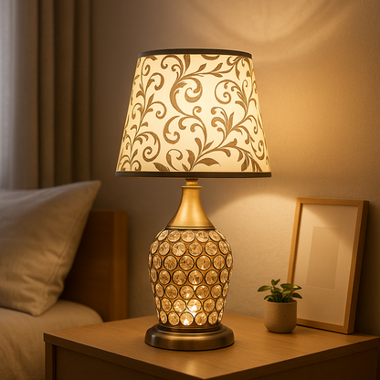 Lampe de Chevet Cristal Style Haussmannien — Éclat Raffiné et Lumière Chaude pour Ambiance Romantique Élégante
