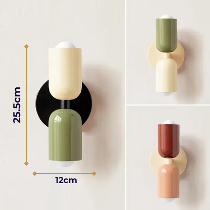 Lampe de Chevet Murale Macaron – LED Nordique Colorée en Métal, Design Moderne et Doux pour Ambiance Cosy