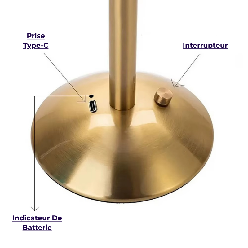 Lampe de Chevet Plissée Rechargeable USB C – Design Élégant, Sans Fil pour Ambiance Douce et Cosy